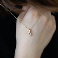 FRIENDS FOREVER - ORIGAMI KÖPEK SARI ALTIN KOLYE