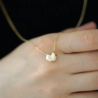 GOLDEN HEART - ORIGAMI KALP SARI ALTIN KOLYE