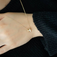 GOLDEN HEART - ORIGAMI KALP SARI ALTIN KOLYE