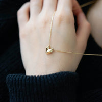 GOLDEN HEART - ORIGAMI KALP SARI ALTIN KOLYE