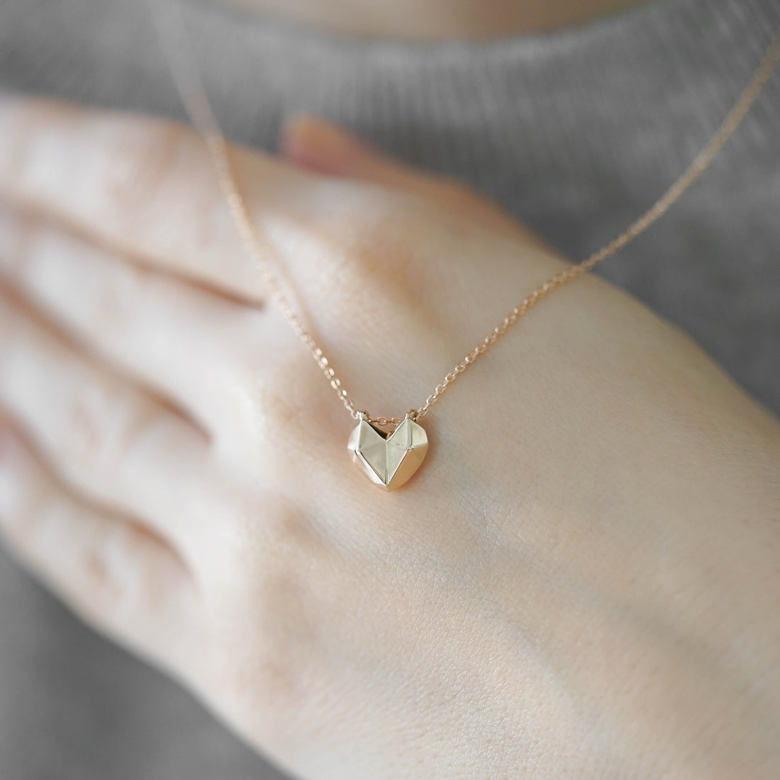 GOLDEN HEART - ORIGAMI KALP KOLYE