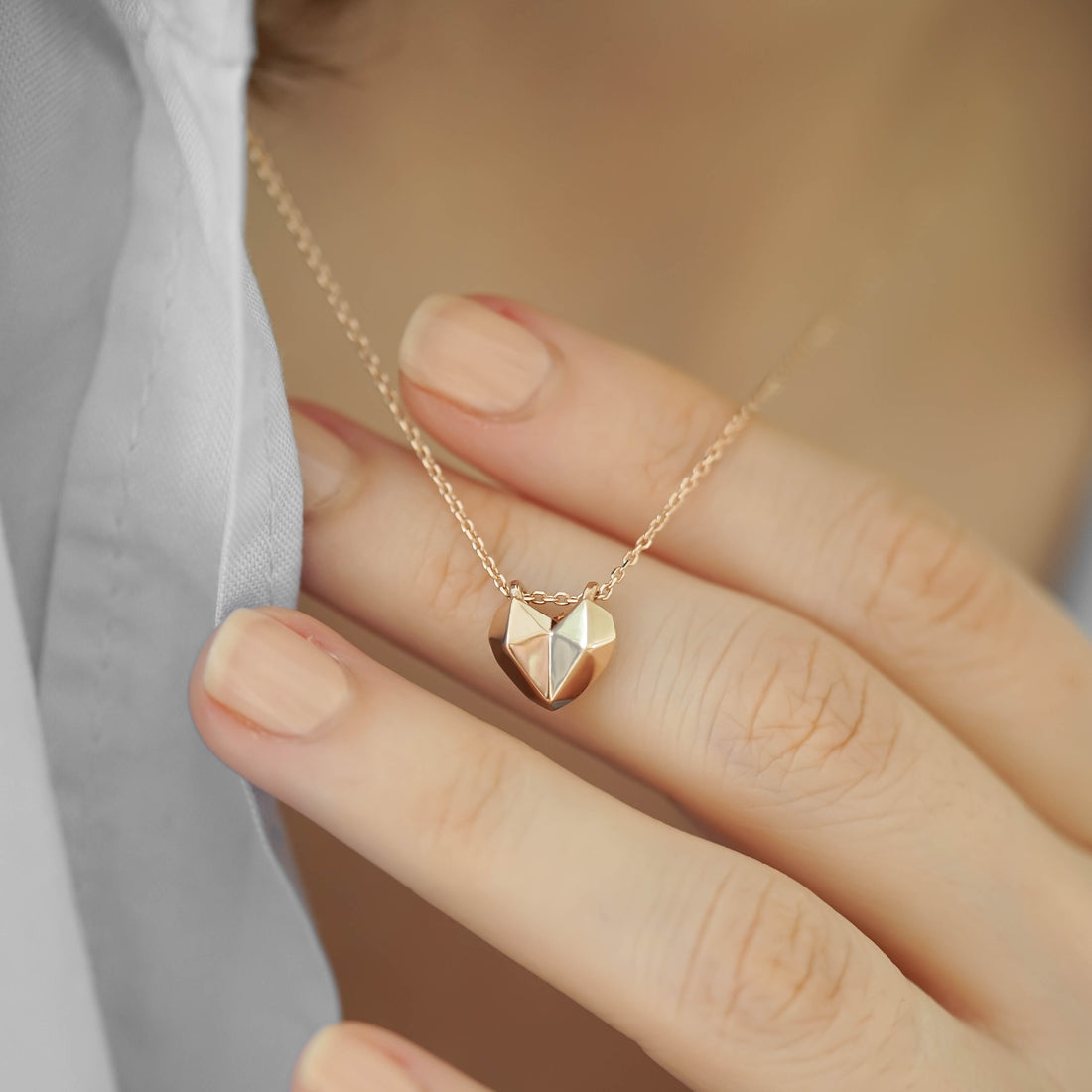 GOLDEN HEART - ORIGAMI KALP KOLYE