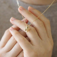 NORTHERN STAR - ORIGAMI YILDIZ PIRLANTALI SARI ALTIN KOLYE