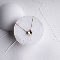 GOLDEN HEART - ORIGAMI KALP SARI ALTIN KOLYE