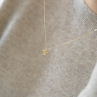 NORTHERN STAR - ORIGAMI YILDIZ PIRLANTALI SARI ALTIN KOLYE