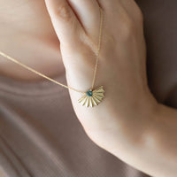 SOLE SAFİR KOLYE - SARI ALTIN