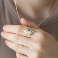 SOLE SAFİR KOLYE - SARI ALTIN