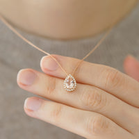 DAMLA MORGANITE PIRLANTALI KOLYE
