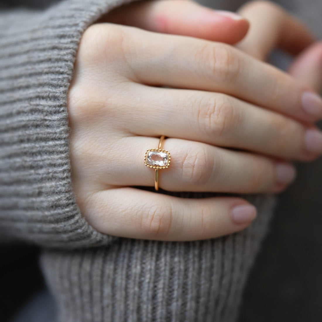 DOT DİKDÖRTGEN MORGANITE TEKTAŞ