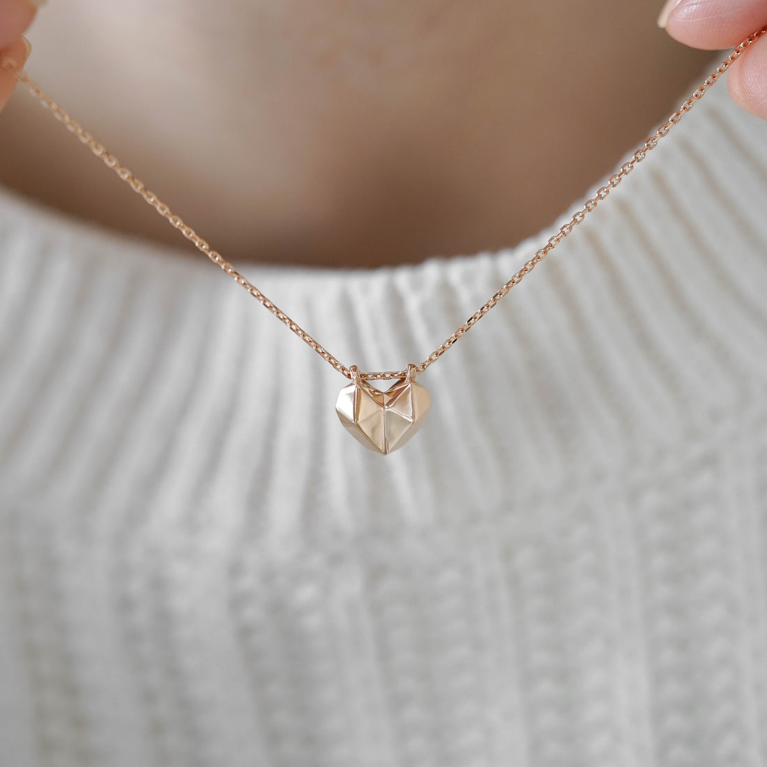 GOLDEN HEART - ORIGAMI KALP KOLYE