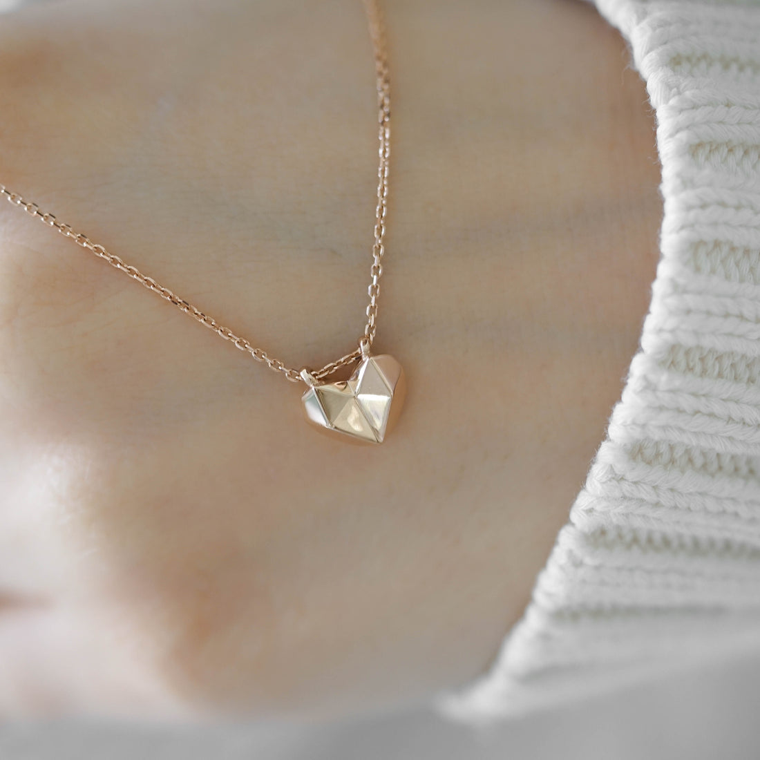 GOLDEN HEART - ORIGAMI KALP KOLYE