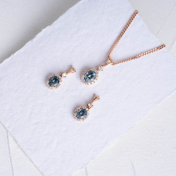 ELORA OCEAN SAFİR KOLYE & KÜPE SET