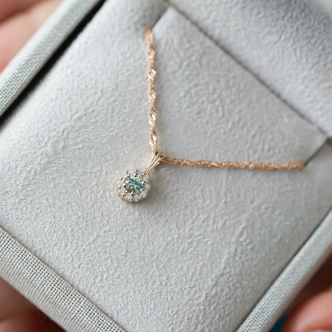 VINTAGE MINI - MINT SAFİR KOLYE