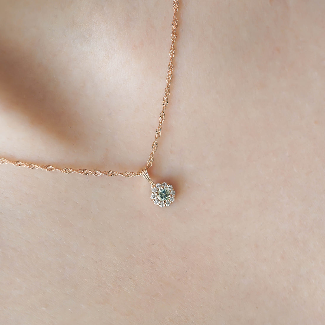 VINTAGE MINI - MINT SAFİR KOLYE