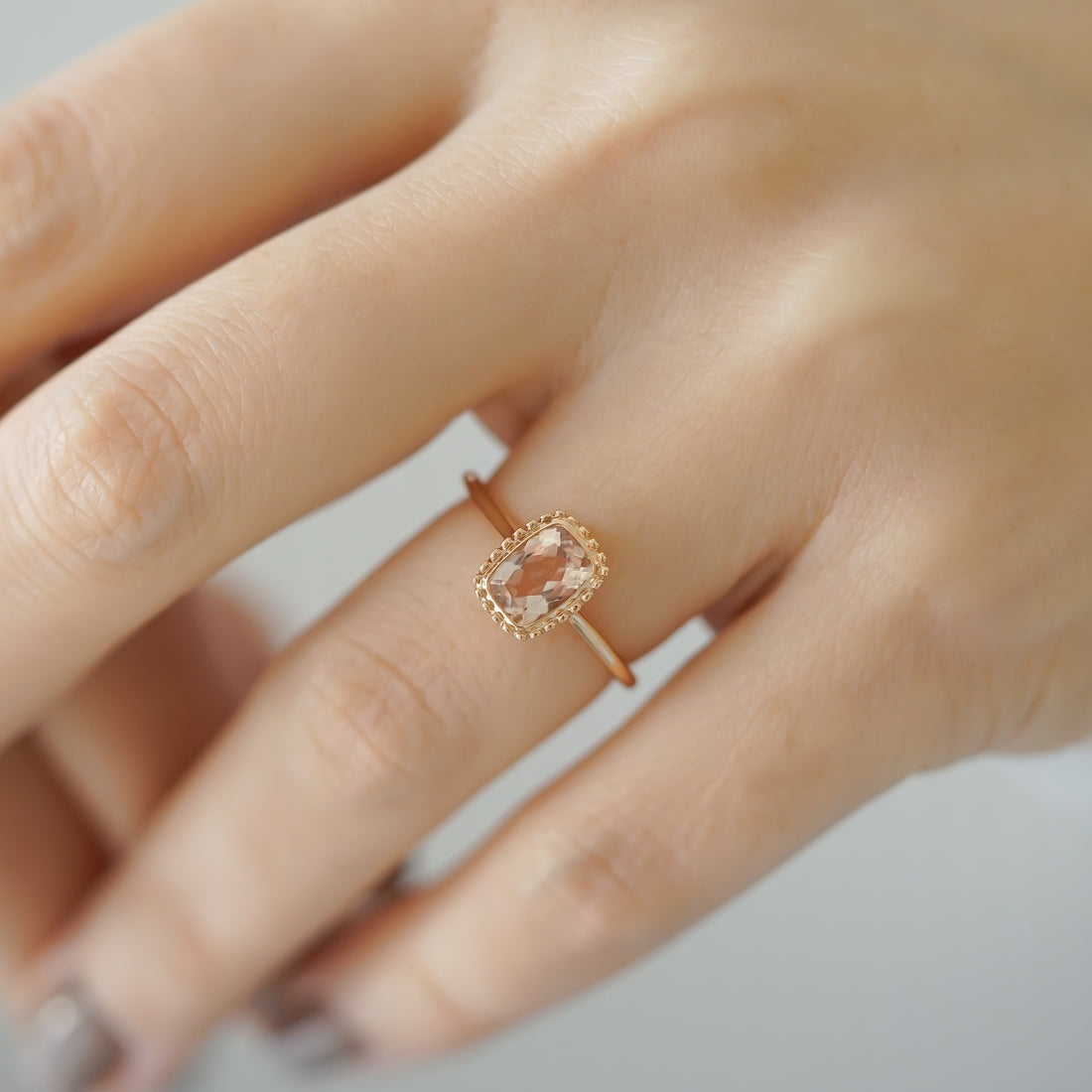 DOT DİKDÖRTGEN MORGANITE TEKTAŞ