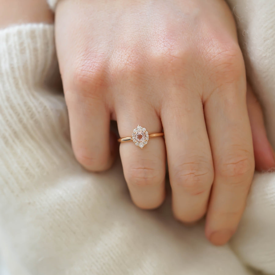 YUVARLAK LOTUS MORGANITE TEKTAŞ