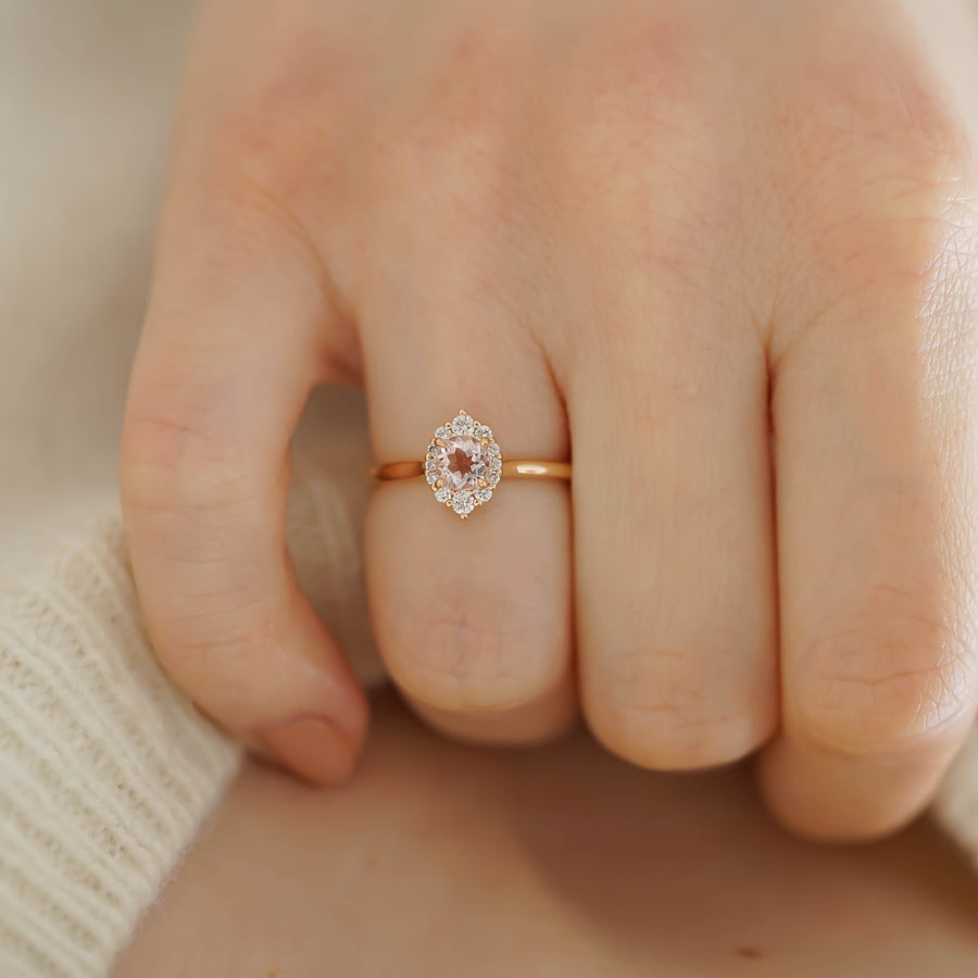 YUVARLAK LOTUS MORGANITE TEKTAŞ
